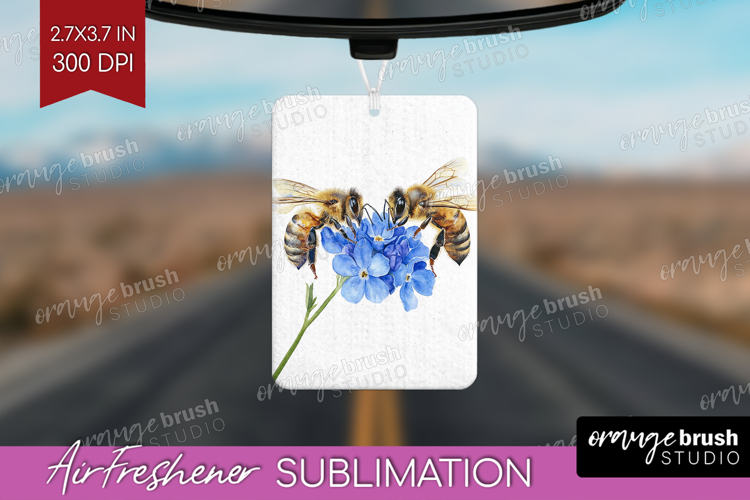 Bee Air Freshener PNG - Watercolor Bee PNG Sublimation