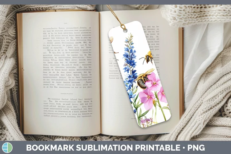 Watercolor Bee Bookmark Sublimation Printable Designs