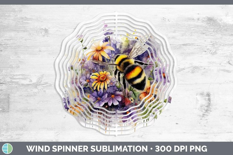 Watercolor Bee Wind Spinner Sublimation Spinner Designs