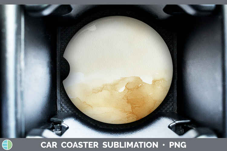 Watercolor Beige Car Coaster Sublimation Designs