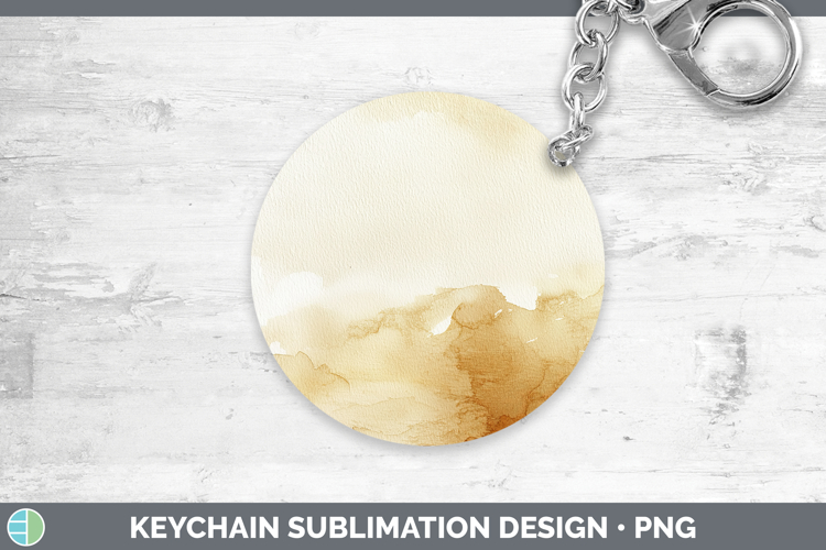 Watercolor Beige Keychain Sublimation Keyring Designs