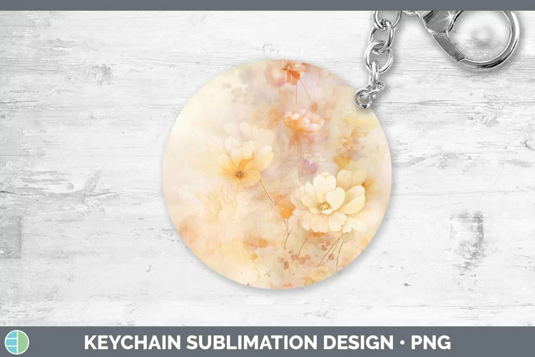Watercolor Beige Keychain Sublimation Keyring Designs