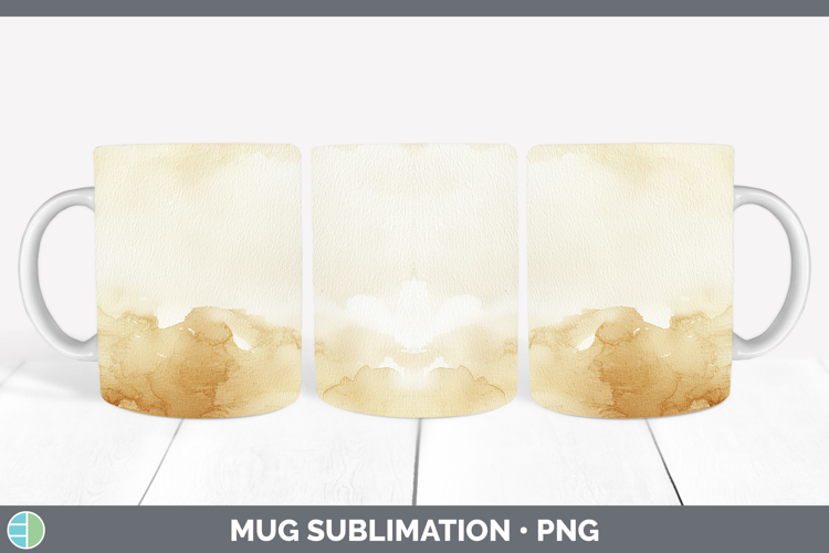 Watercolor Beige Mug Wrap Sublimation Coffee Cup Designs