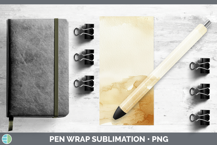 Watercolor Beige Pen Wrap Sublimation Pen Designs