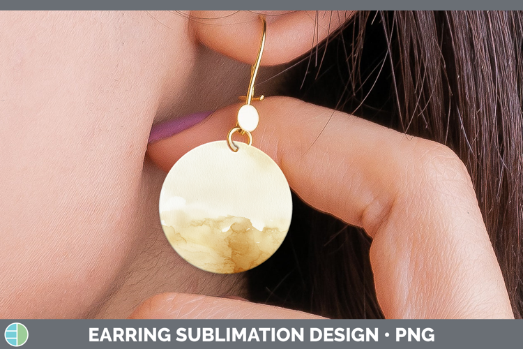Watercolor Beige Round Earrings Sublimation Earrings Designs