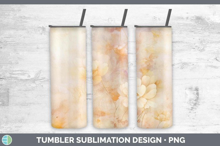 Watercolor Beige Tumbler Sublimation 20 oz Skinny Tumbler De