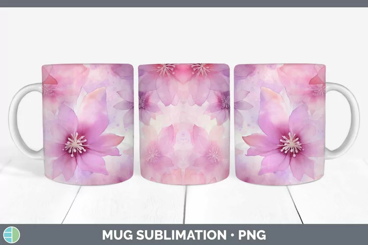 Watercolor Berry Mug Wrap Sublimation Coffee Cup Designs