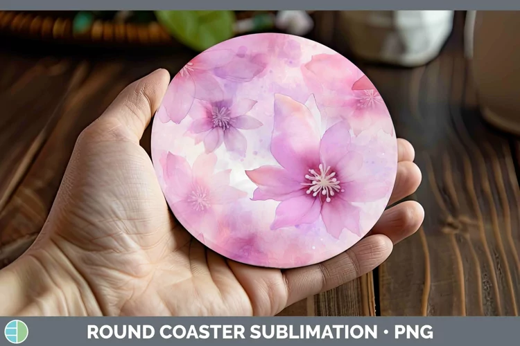 Watercolor Berry Round Coaster Sublimation Coaster Designs