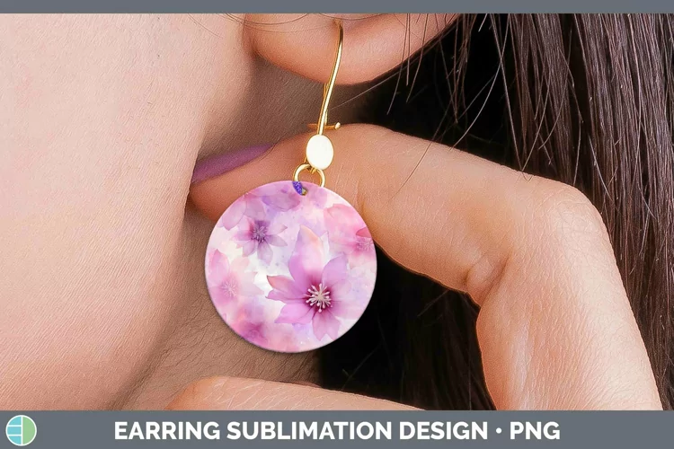 Watercolor Berry Round Earrings Sublimation Earrings Designs