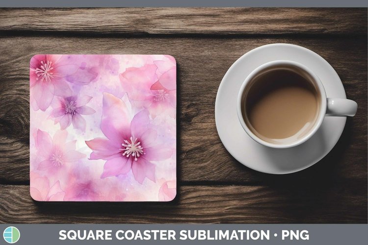 Watercolor Berry Square Coaster Sublimation Coaster Designs