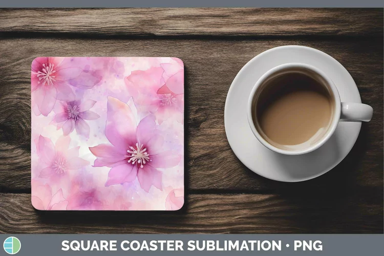 Watercolor Berry Square Coaster Sublimation Coaster Designs