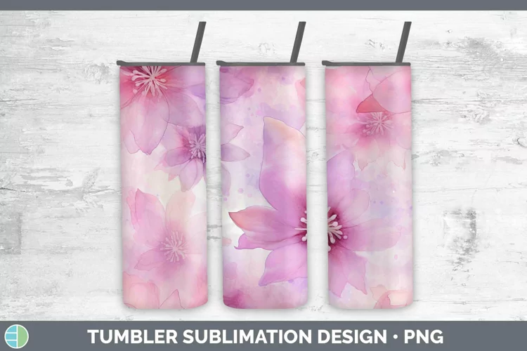 Watercolor Berry Tumbler Sublimation 20 oz Skinny Tumbler De