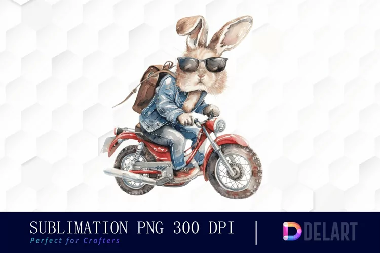 Biker Bunny Graphics Clipart