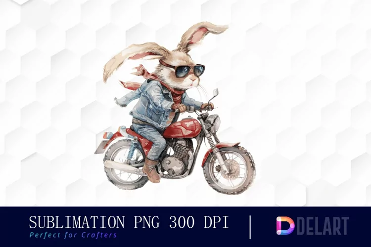 Biker Bunny Graphics Clipart