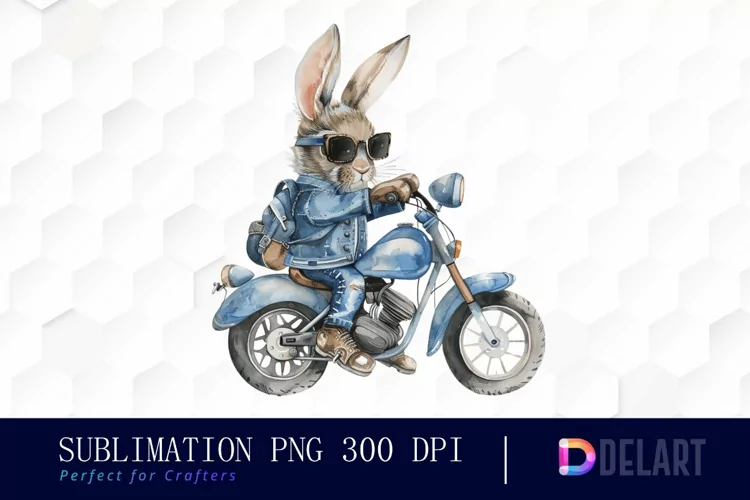 Biker Bunny Graphics Clipart