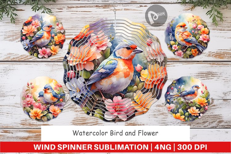 Wind Spinner Bird and Flower