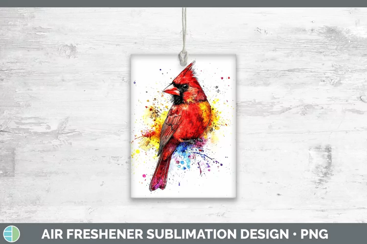 Watercolor Bird Cardinal Air Freshener Sublimation Car Fresh