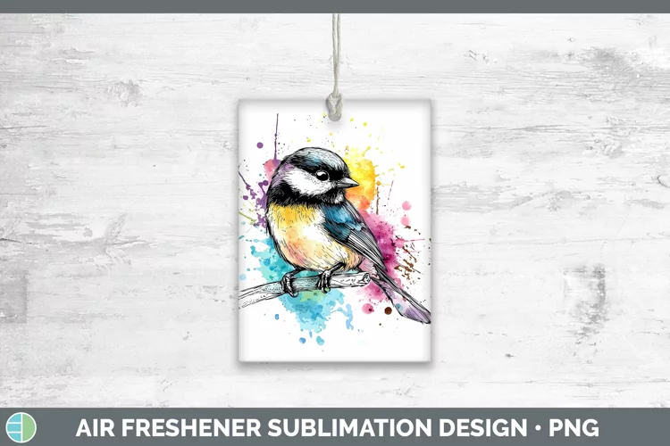 Watercolor Bird Chickadee Air Freshener Sublimation Car Fres