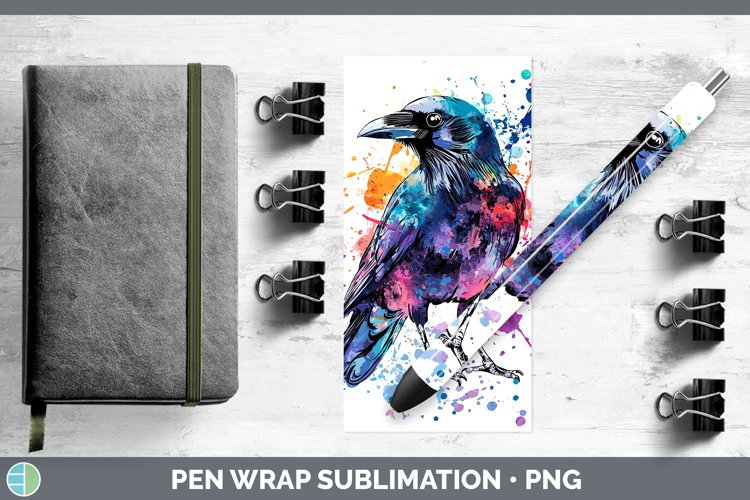 GorgeousWatercolor Bird Pen Wrap design.