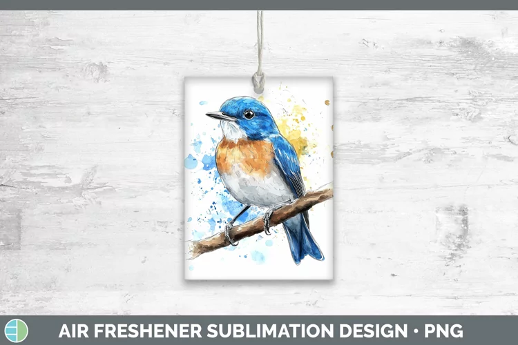 Watercolor Bird Eastern Bluebird Air Freshener Sublimation C
