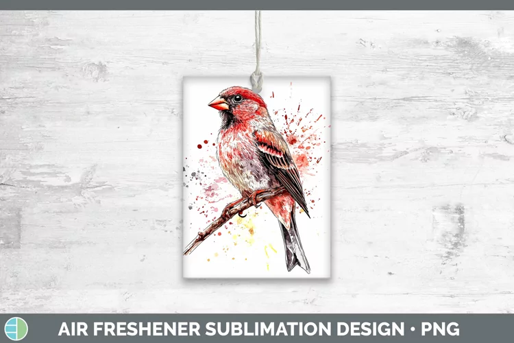 Watercolor Bird Finch Air Freshener Sublimation Car Freshene