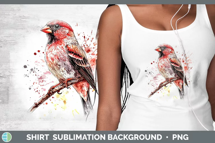 Watercolor Bird Finch Shirt Sublimation Sublimation Backgrou