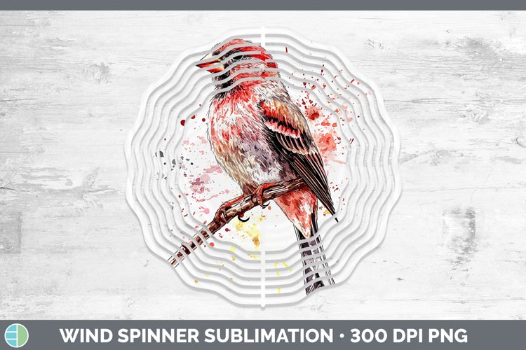 GorgeousWatercolor Bird Wind Spinner design.