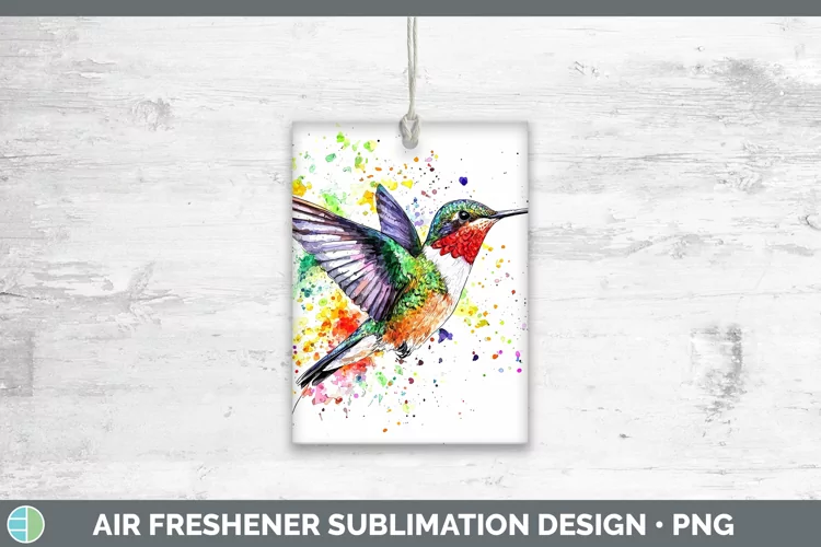Watercolor Bird Hummingbird Air Freshener Sublimation Car Fr