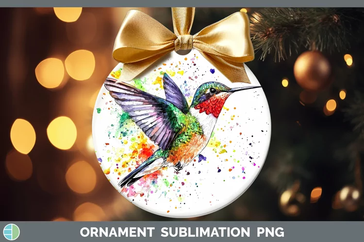 Watercolor Bird Hummingbird Ornament Sublimation Bauble Desi