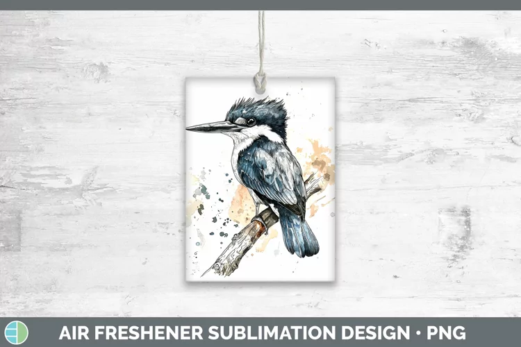Watercolor Bird Kingfisher Air Freshener Sublimation Car Fre