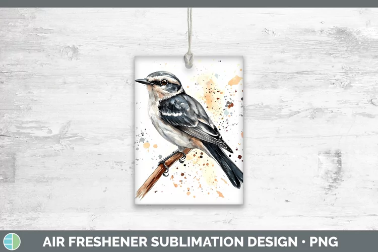 Watercolor Bird Mockingbird Air Freshener Sublimation Car Fr
