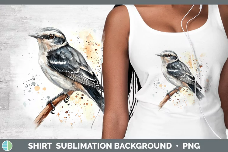 Watercolor Bird Mockingbird Shirt Sublimation Sublimation Ba