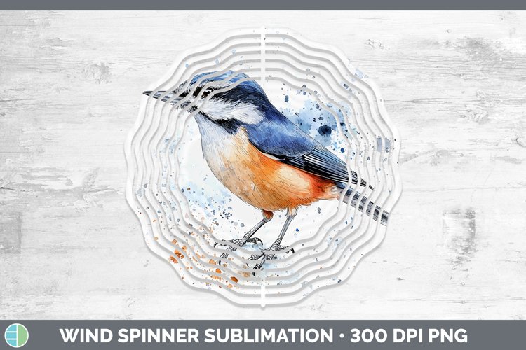 GorgeousWatercolor Bird Wind Spinner design.