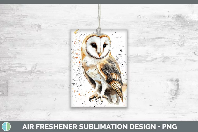 Watercolor Bird Owl Air Freshener Sublimation Car Freshener