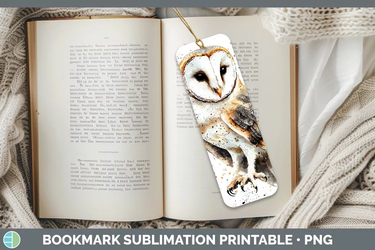 Watercolor Bird Owl Bookmark Sublimation Printable Designs