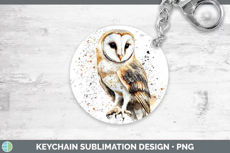 Watercolor Bird Owl Keychain Sublimation Keyring Designs
