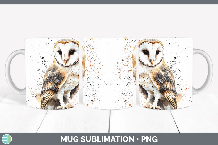 Watercolor Bird Owl Mug Wrap Sublimation Coffee Cup Designs