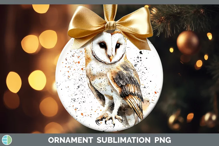 Watercolor Bird Owl Ornament Sublimation Bauble Designs