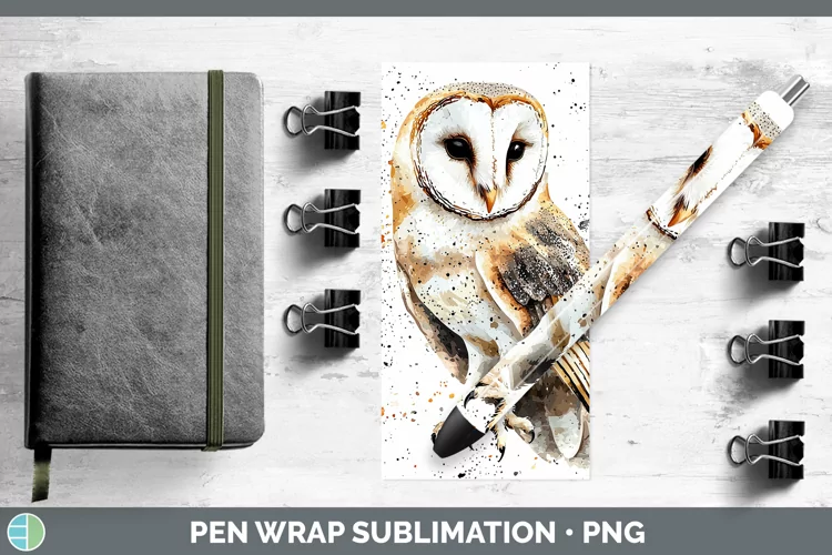 Watercolor Bird Owl Pen Wrap Sublimation Pen Designs