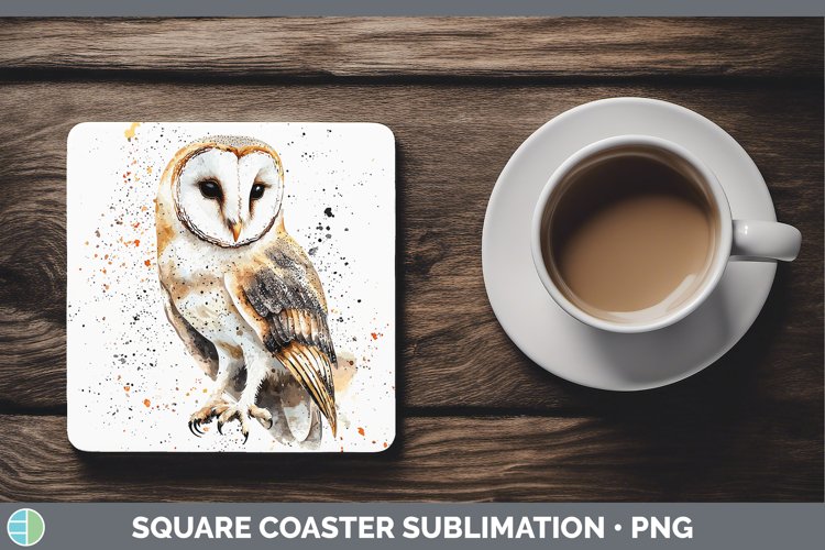 GorgeousWatercolor Bird Square Coaster design.