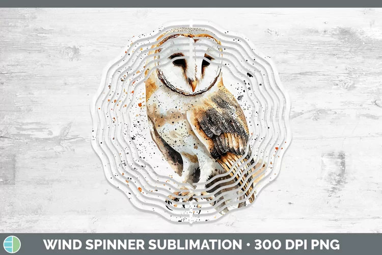 Watercolor Bird Owl Wind Spinner Sublimation Spinner Designs