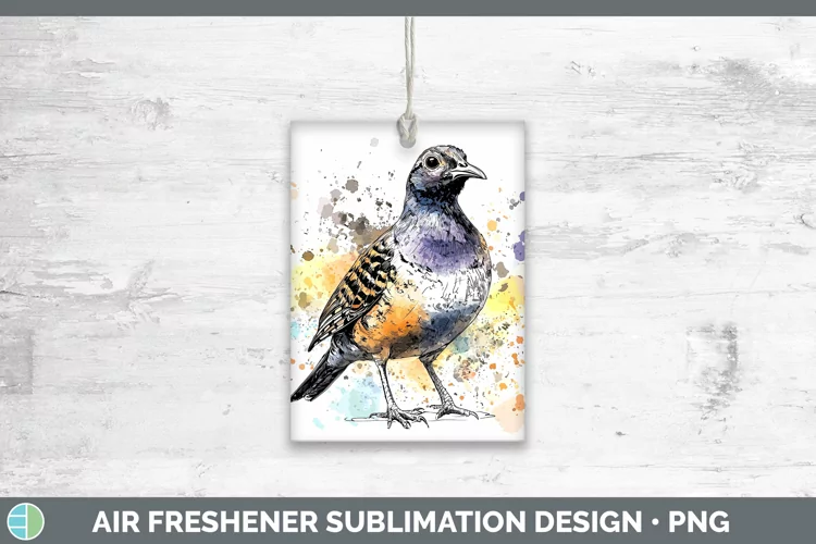Watercolor Bird Quail Air Freshener Sublimation Car Freshene