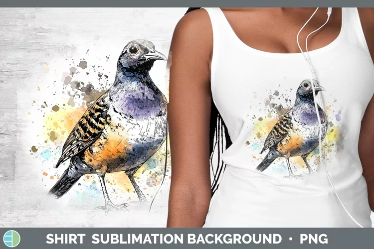 Watercolor Bird Quail Shirt Sublimation Sublimation Backgrou