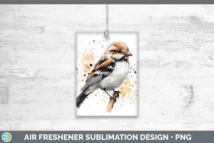 Watercolor Bird Snow Bunting Air Freshener Sublimation Car F