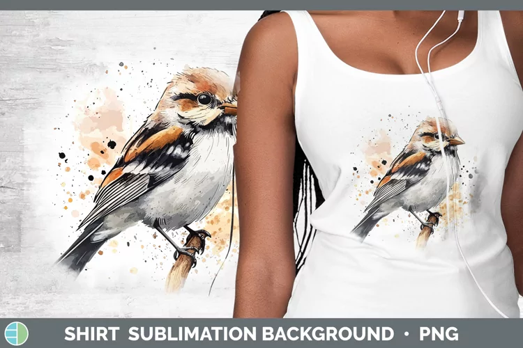 Watercolor Bird Snow Bunting Shirt Sublimation Sublimation B