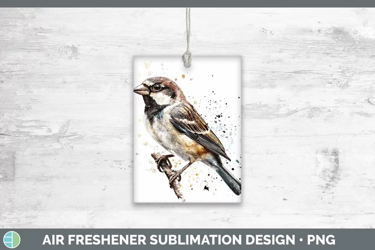 Watercolor Bird Sparrow Air Freshener Sublimation Car Freshe
