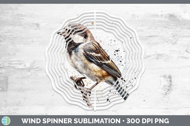 GorgeousWatercolor Bird Wind Spinner design.