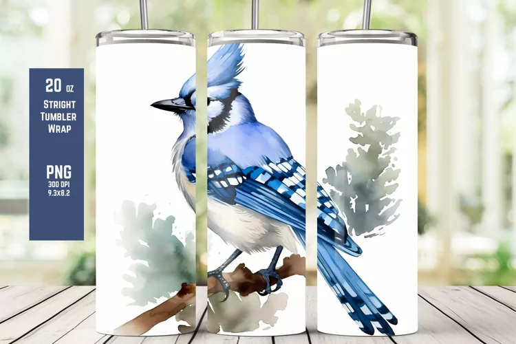 Blue Jay Bird Wrap for Sublimation T1