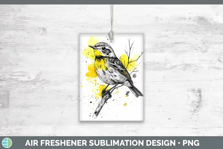 Watercolor Bird Warbler Air Freshener Sublimation Car Freshe