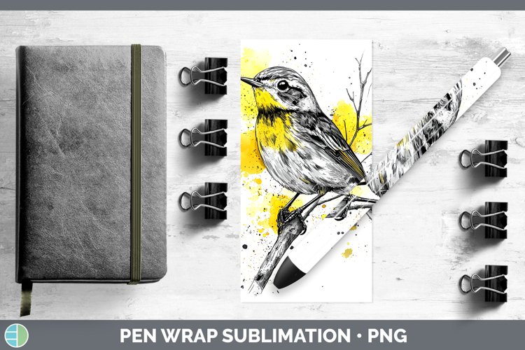 GorgeousWatercolor Bird Pen Wrap design.